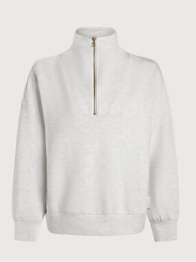 Hawley Half-Zip Sweat in Ivory Marl